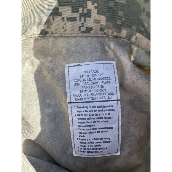 NWT XX-Large ACU Mechanics Coveralls UCP Digital Camo USGI Army 8415-01-534-7387 - Picture 3 of 5